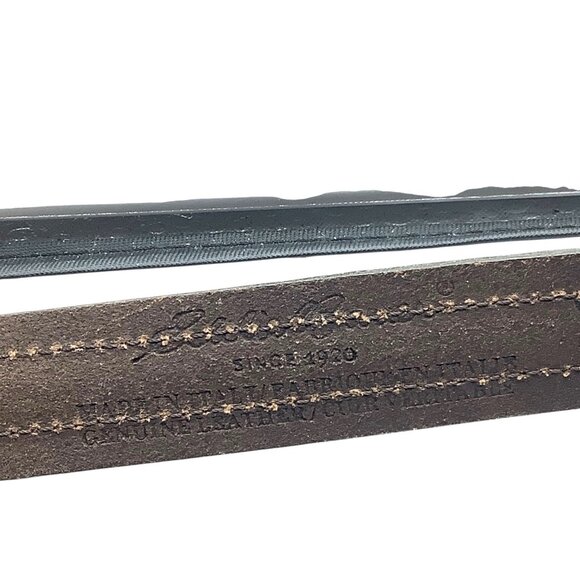 Eddie Bauer Genuine Leather Brown Belt Solid Brass Buckle 34-38” Waist Italy - Picture 4 of 6